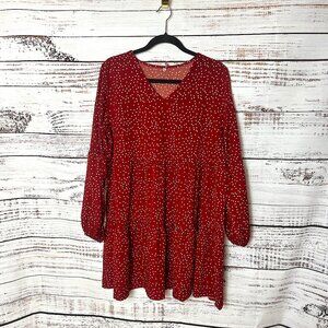 Women's long sleeve V neck tunic dress size XL